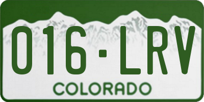 CO license plate 016LRV