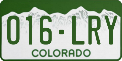 CO license plate 016LRY