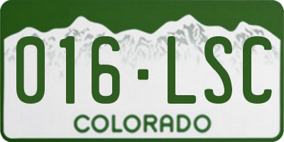 CO license plate 016LSC