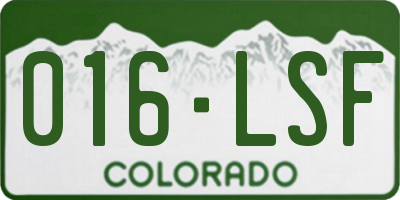 CO license plate 016LSF