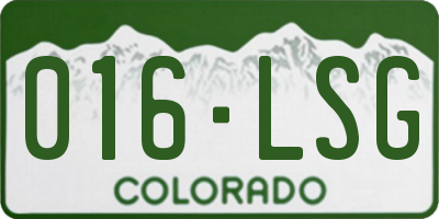 CO license plate 016LSG