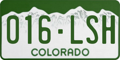 CO license plate 016LSH