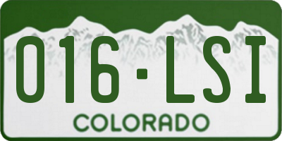 CO license plate 016LSI