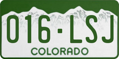 CO license plate 016LSJ