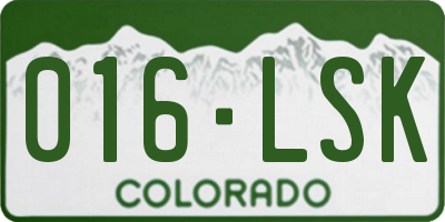 CO license plate 016LSK