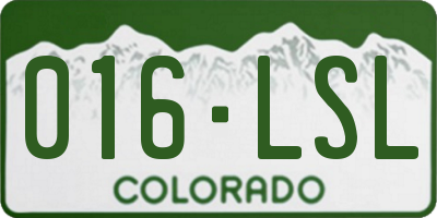 CO license plate 016LSL