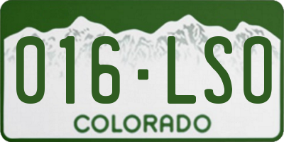 CO license plate 016LSO