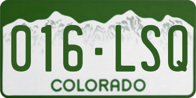 CO license plate 016LSQ