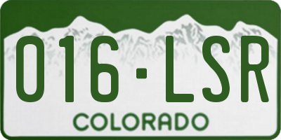 CO license plate 016LSR