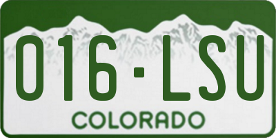 CO license plate 016LSU