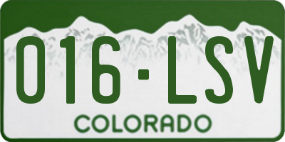 CO license plate 016LSV