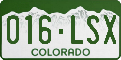 CO license plate 016LSX