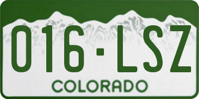 CO license plate 016LSZ