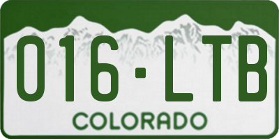 CO license plate 016LTB