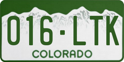 CO license plate 016LTK