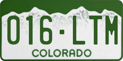CO license plate 016LTM