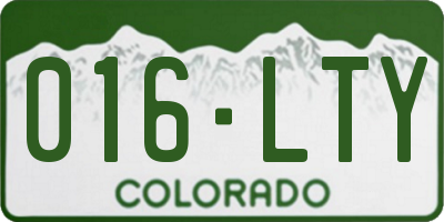 CO license plate 016LTY