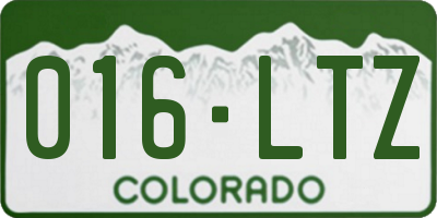 CO license plate 016LTZ
