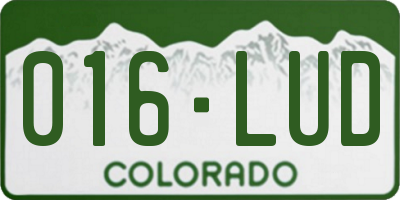 CO license plate 016LUD