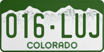 CO license plate 016LUJ