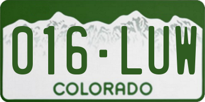 CO license plate 016LUW