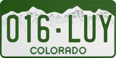 CO license plate 016LUY