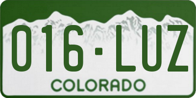 CO license plate 016LUZ