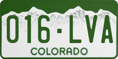 CO license plate 016LVA