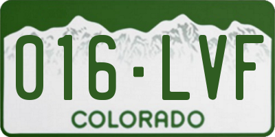 CO license plate 016LVF