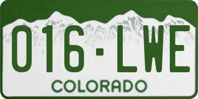 CO license plate 016LWE