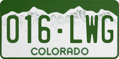 CO license plate 016LWG