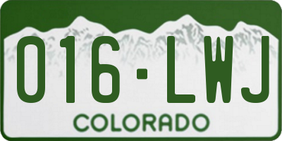 CO license plate 016LWJ