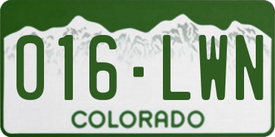 CO license plate 016LWN
