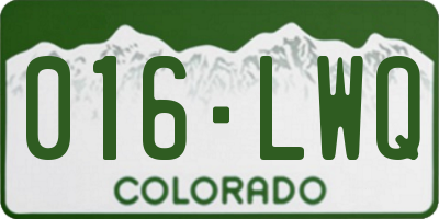 CO license plate 016LWQ