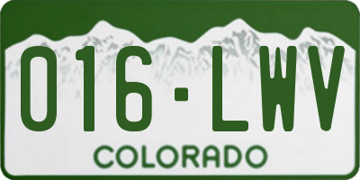 CO license plate 016LWV