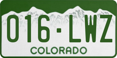 CO license plate 016LWZ