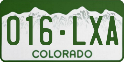 CO license plate 016LXA