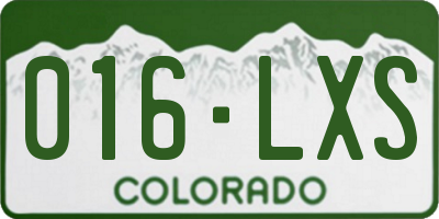 CO license plate 016LXS