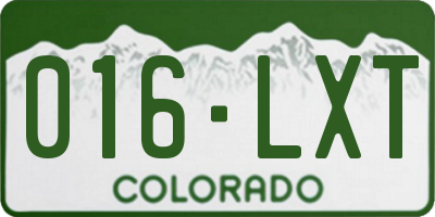 CO license plate 016LXT