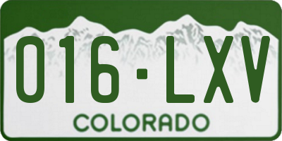 CO license plate 016LXV