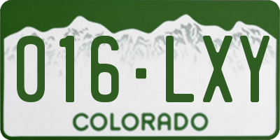 CO license plate 016LXY