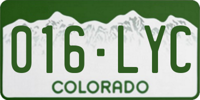 CO license plate 016LYC