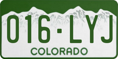 CO license plate 016LYJ