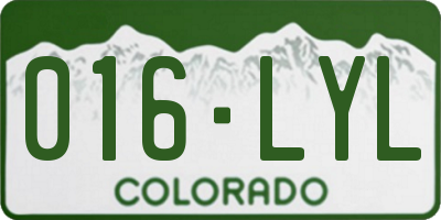CO license plate 016LYL