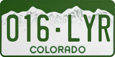 CO license plate 016LYR