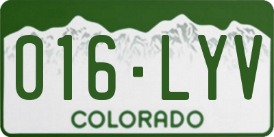 CO license plate 016LYV