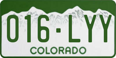 CO license plate 016LYY