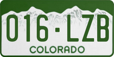 CO license plate 016LZB