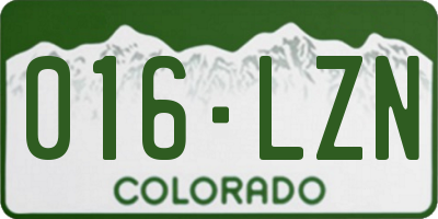 CO license plate 016LZN