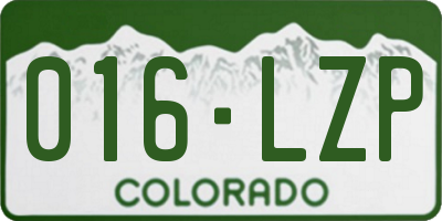 CO license plate 016LZP